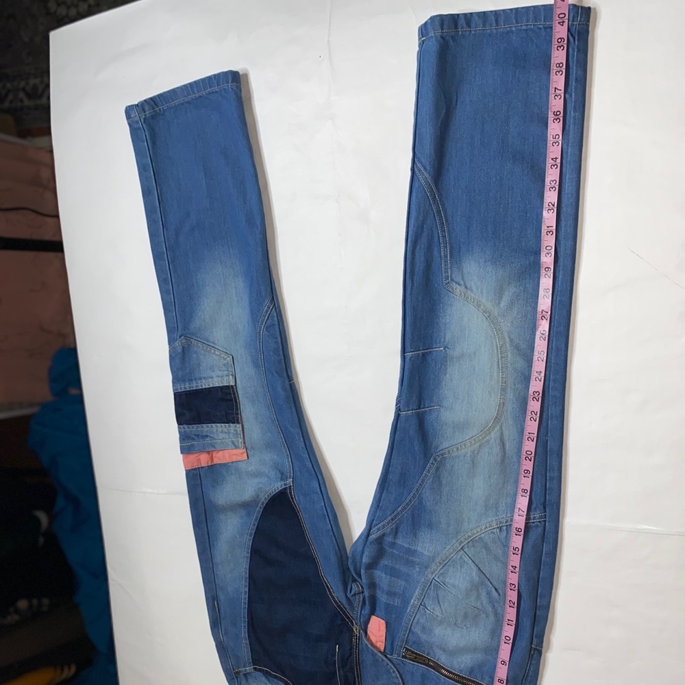 P.O.V Jeans With Multiple Pockets/Patchwork/Zipper - image 2